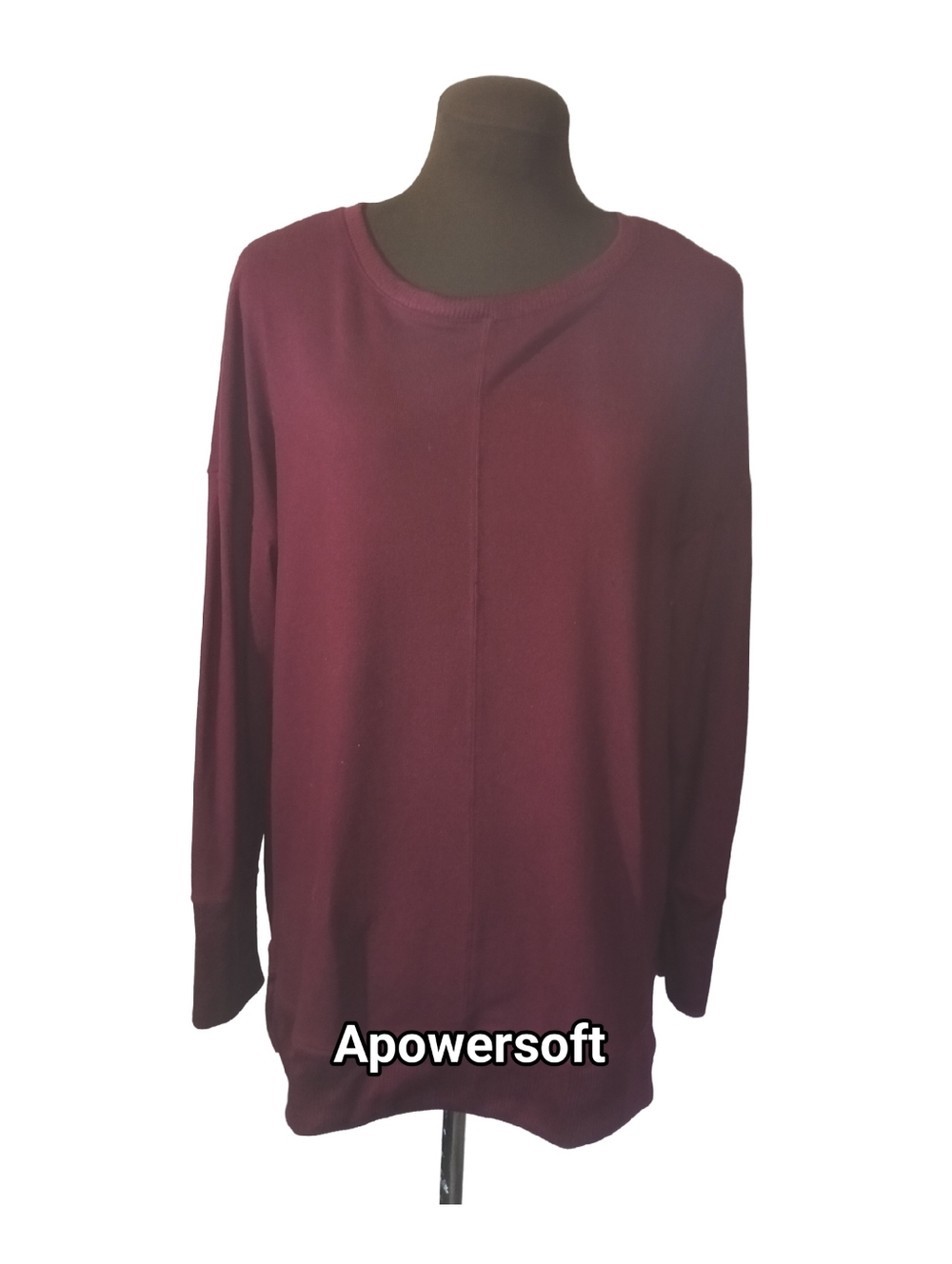 Oversized Lounge Sleep Top with Center Seam — Time and Tru — Size Small